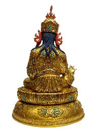 [padmasambhava], Buddhist Handmade Statue, [full Gold Plated], [painted Face], [high Quality]