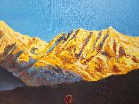 Oil Painting, Mt Everest Kalapathhar Route [knife Art], By Mishri Man Chitrakar