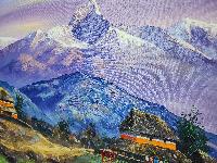 Oil Painting, Everest Range [knife Art], By Thamang Malla