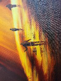 Oil Painting, Sunset Race Dawn Moment [modern Art Inspired Painting], By Mishri Man Chitrakar