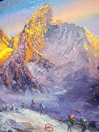 Oil Painting, Mt Everest [knife Art], By Thamang Malla