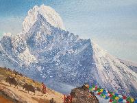 Oil Painting, Mt Everest Range [knife Art], By Thamang Malla