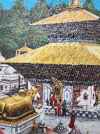 Oil Painting, Pashupatinath Mandir Modern Inspired Heritage Art Kmc