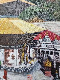 Oil Painting, Pashupatinath Mandir Modern Inspired Heritage Art Kmc