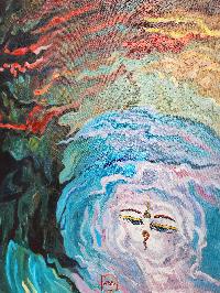 Oil Painting, Buddhatwa Modern Inspired Heritage Art, By Keshar Man Chitrakar