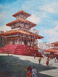 Oil Painting,basantapur Area Modern Inspired Heritage Art Kmc