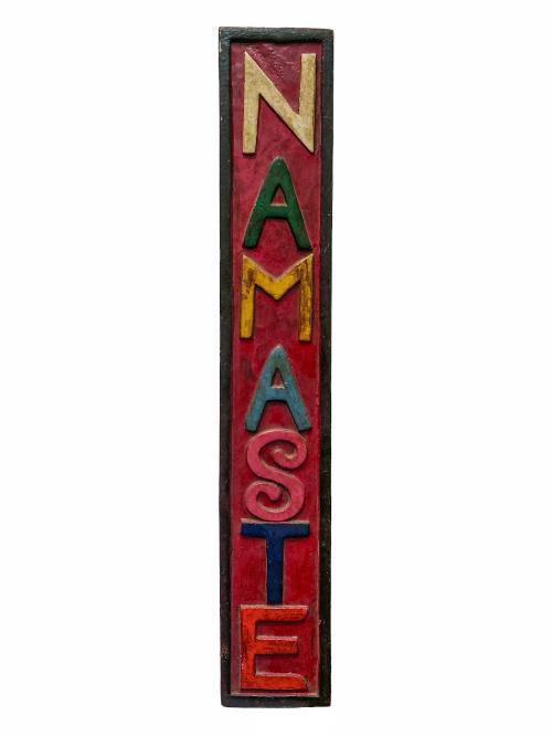 [namaste Carved], Handmade Wall Hanging, [painted]