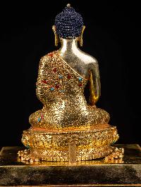 [shakyamuni Buddha], Buddhist Handmade Statue, [full Gold Plated], [face Painted], [stone Setting]