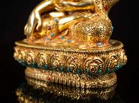[shakyamuni Buddha], Buddhist Handmade Statue, [full Gold Plated], [face Painted], [stone Setting]