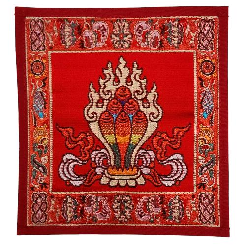 Tibetan Cochin Brocade Tea Matt With Embroidered Kalas