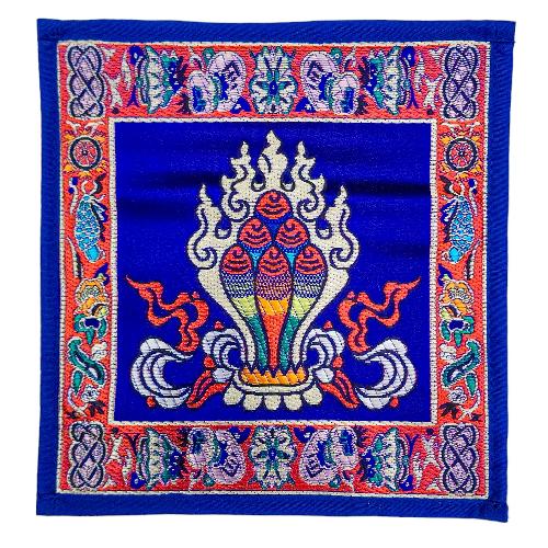 Tibetan Cochin Brocade Tea Matt With Embroidered Kalas