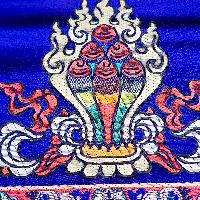 Tibetan Cochin Brocade Tea Matt With Embroidered Kalas