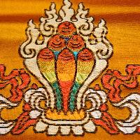 Tibetan Cochin Brocade Tea Matt With Embroidered Kalas