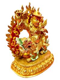 [dorje Legpa], Handmade Buddhist Statue, Full Gold Plated Painted Face