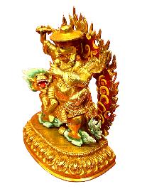 [dorje Legpa], Handmade Buddhist Statue, Full Gold Plated Painted Face
