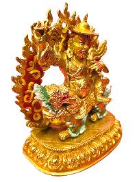 [dorje Legpa], Handmade Buddhist Statue, Full Gold Plated Painted Face