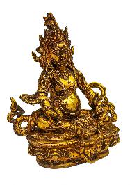 [yellow Jambhala], Buddhist Handmade Statue, [gold Plated], [antique Finishing]