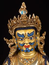 [yellow Jambhala], Buddhist Handmade Statue, [full Gold Plated], [face Painted]
