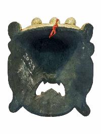 [bhairav], Handmade Wooden Mask, Wall Hanging, [painted], Poplar Wood, White Mahakala