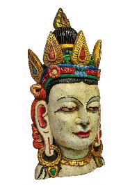 [chenrezig], Handmade Wooden Mask, Wall Hanging, [painted], Poplar Wood