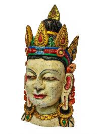 [chenrezig], Handmade Wooden Mask, Wall Hanging, [painted], Poplar Wood