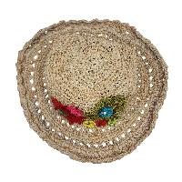 Natural Hemp  Sun Hat – Organic, Breathable Summer Accessory, With Flowers
