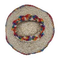 Natural Hemp  Sun Hat – Organic, Breathable Summer Accessory, With Flowers