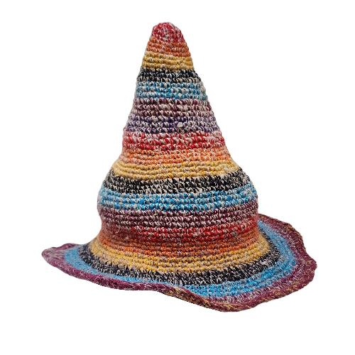 Natural Hemp  Widzard Hat – Organic, Breathable Summer Accessory, Multi Color