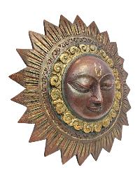 [sun], Handmade Wooden Mask, Wall Hanging, [painted], Poplar Wood