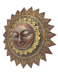 [sun], Handmade Wooden Mask, Wall Hanging, [painted], Poplar Wood