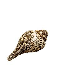 Conch Shell With [radha And Krishna] Hand Carved