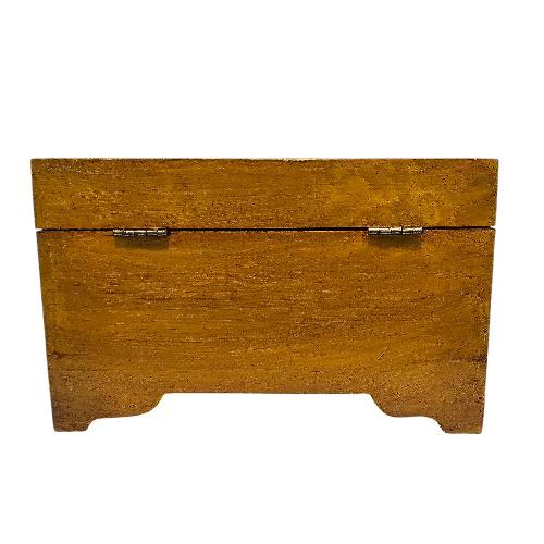 Tibetan Ritual Wooden [flower] Design Box, Traditional Color Painted