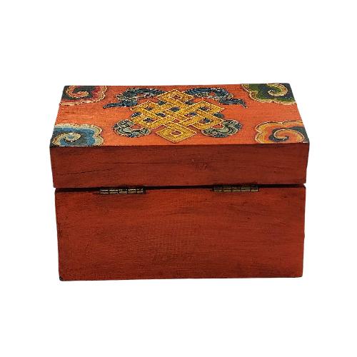 Tibetan Ritual Wooden [buddha Eye] Design Box, Traditional Color Painted