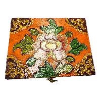 Buddhist Wooden Box, Tibetan Style With Traditional Colors