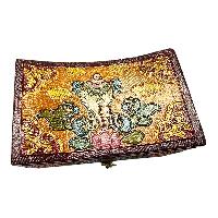 Buddhist Wooden Box, Tibetan Style With Traditional Colors