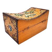 Buddhist Wooden Box, Tibetan Style With Traditional Colors