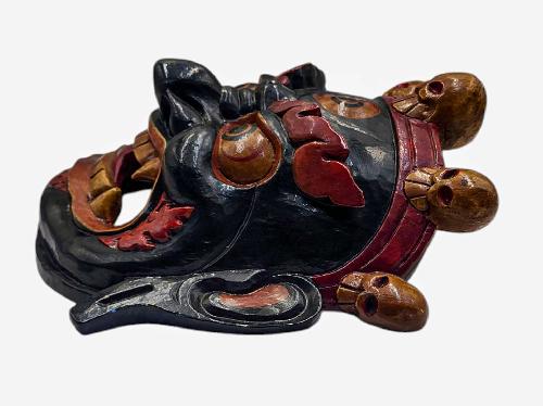 [bhairav], Handmade Wooden Mask, Wall Hanging, Painted, Poplar Wood