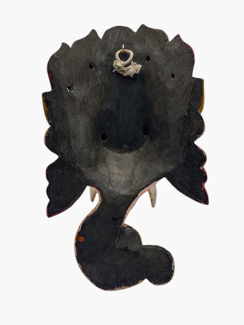 [ganesh], Handmade Wooden Mask, Wall Hanging, Painted, Poplar Wood