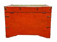 Buddhist Wooden Box, Tibetan Style With Traditional Colors