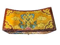 Buddhist Wooden Box, Tibetan Style With Traditional Colors, [sp]