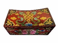 Buddhist Wooden Box, Tibetan Style With Traditional Colors, [sp]