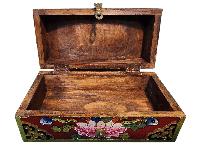 Buddhist Wooden Box, Tibetan Style With Traditional Colors, [sp]
