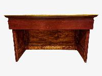 Large Tibetan Foldable Meditational Wooden Table With Temple Lion,[painted], Hand Carved
