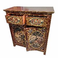 Tibetan Buddhist Cabinet With Two Drawers And Two Doors, [painted]