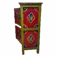 Tibetan Buddhist Cabinet With Four Doors With Flower Design, [painted]
