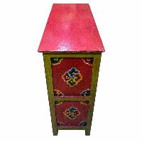 Tibetan Buddhist Cabinet With Four Doors With Flower Design, [painted]