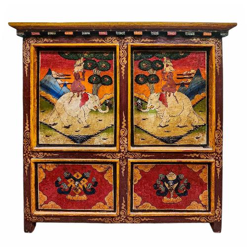 Tibetan Buddhist Cabinet With Four Doors, [painted]