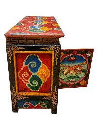 Tibetan Buddhist Cabinet With Four Doors, [tiger And Double Dorje Painted]