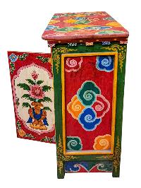 Tibetan Buddhist Cabinet With Flower Design, Two Doors, [painted]