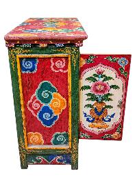 Tibetan Buddhist Cabinet With Flower Design, Two Doors, [painted]